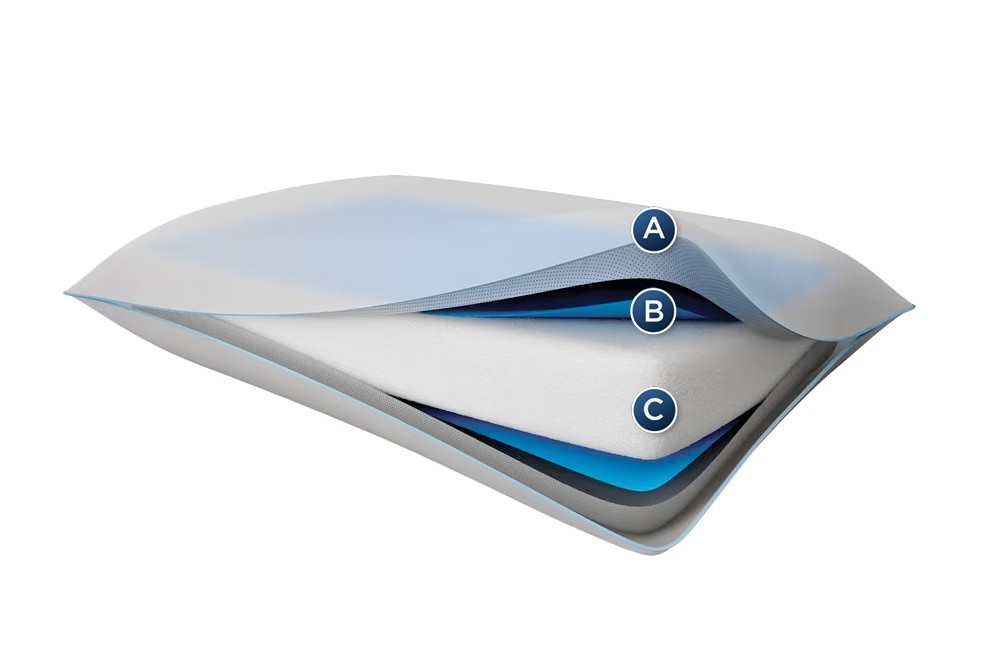 Layers of Tempur Cloud Breeze Dual Cooling Pillow